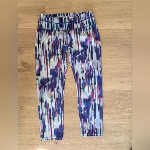 Athleta Multicolor Striped Cropped Leggings